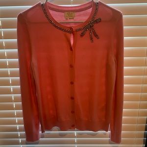 Kate Spade Pink Cardigan with crystal neckline
